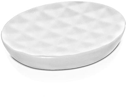 Inbagno Portasapone Solido Bianco, in Ceramica, Linea Cristal, piattino portasaponetta con Texture diamantata