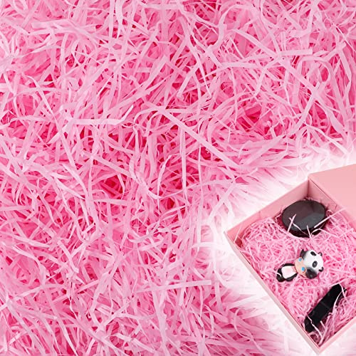 Shredded Tissue Paper, Pink Shredded Paper, 100g Raffia Gift Filler Paper | for Easter Gift Box Filling, Basket Filler, Hampers Packaging Decorations, Party Supplies Box Stuffing