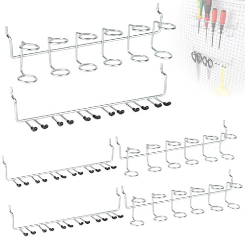 efuturetime 6 x Ganchos para Panel Perforado, Ganchos de Tablero de Clavijas para Herramientas para Destornilladores, Alicates, Tijeras