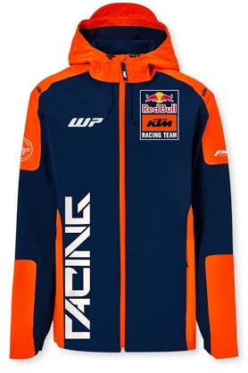 Red Bull - KTM Replica Team Chaqueta Hardshell - Transpirable, Cortaviento, Impermeable - Hombres - M - Azul/Naranja