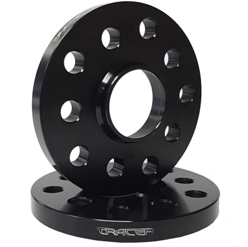 TRACER Élargisseurs de voie 12124 W 10 mm anodisé noir – Cercle de perçage 120/5 – Trou central 72,6 – 2 pièces