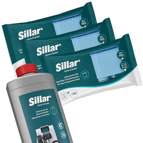 Sillar 3x Filtro Acqua per Macchina da Caffè, Filtro Acqua Anticalcare sostituzione per AquaClean CA6903/10 CA6903/22 CA6903 CA6903/01 Filtro Acqua Compatibile con Philips Saeco e decalcificante 1L