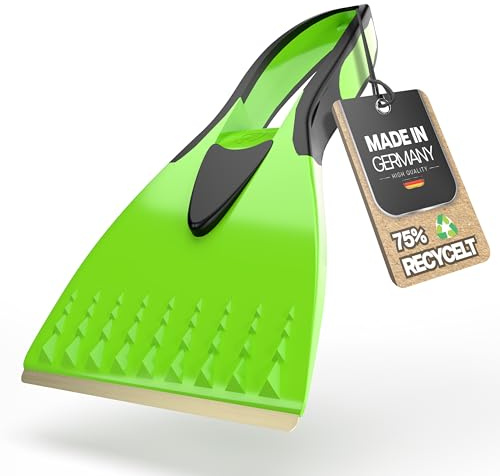 autopflege Premium Auto Eiskratzer mit Messingklinge | Robuster & Zuverlässiger Scheibenkratzer aus recyceltem Material | Eisschaber zur effizienten Entfernung von EIS & Schnee