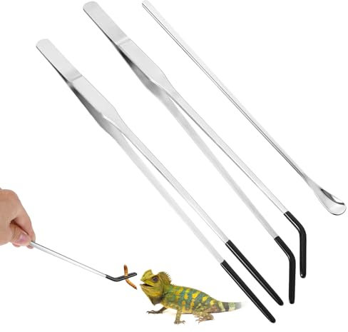 JIYIN 3 Stück Aquarium Pinzette Set, 27cm Gerade Pinzette Lang 26cm Gebogen Pinzettete Futterzange Edelstahl Mit Gummispitze Futterwerkzeug für Wasserpflanze Zange Pflanzenpinzette Gartenarbeiten