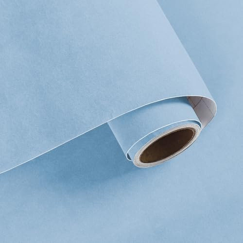 VaryPaper Papel Pintado de Terciopelo Azul Claro 40cmx200cm Vinilo Adhesivo Muebles Papel Decorativo Adhesivo Tela Azul Vinilos para Puertas de Armario Joyero Cajas Forro para Estantes Mesita de Noche