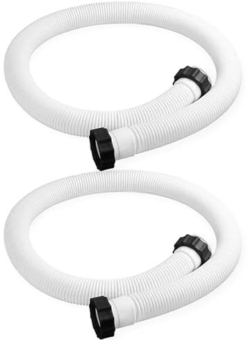 2 pezzi tubo piscina 38 mm,Tubo Flessibile per Piscine 1.5M,accessorio per pompa filtro per Intex,tubo piscina per pompa dell'acqua da 1500 Gph e capacità superiore,Bianco