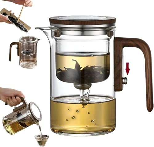 DRNKNSTX Enchanti Tea Pot, Creative Witchcraft Magic Glass Teapot, Detachable Loose Tea Glass Infuser, Ideal for Tea Maker -20oz (Approx. 600 ml)