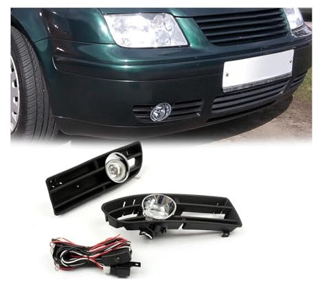 Grille de calandre à pare-chocs avec luminaire antibrouillard conduit compatible for VW Jetta Bora MK4 TDI 99-04 Car Bumper Grill Grill Lights Fog