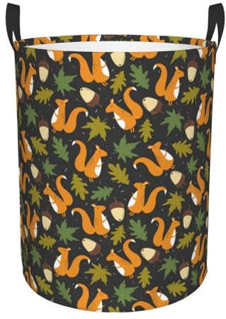 Cesto Para Ropa Sucia Huella De Ardilla Multifunción Cesta De Lavandería Práctica Cesta Cubo De Ropa Sucia Para Juguetes Dormitorio Lavadero 40X50Cm