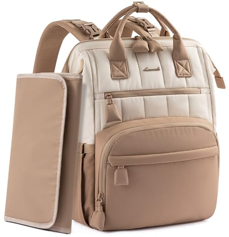 LOVEVOOK Wickelrucksack Groß, Baby Wickeltasche Rucksack Diaper Bag mit Wickelunterlage, Wasserabweisend Babytasche Mommy Wickeltasche Organizer mit Kinderwagengurten für Mama und Papa