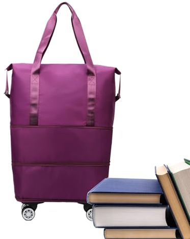 Axelväska Med Hjul Reseklädförvaring För Övernattningar | Expanderbar Kabinväska Med Hjul Under Sätet För Affärsresor Campingutflykter Weekendutflykter Shoppingrundor Gymträning Och