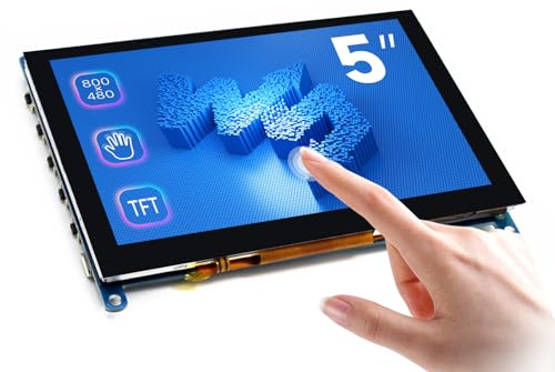 Waveshare 5 inch Display Capacitive Touchscreen HDMI LCD (H) 800x480 Resolution Supports All Raspberry Pi/Windows 10/8.1/8/7 Computer Monitor/Game Console/Multi mini-PC BB Black 5Zoll Bildschirm