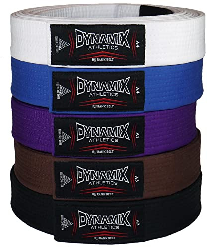 Dynamix Athletics Brazilian Jiu Jitsu Gürtel - Erwachsene - BJJ Ju Jutsu Gi Kimono Rank Belt (Violett, A1)