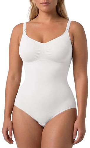Risalti Body Contenitivo Modellante Donna Spallino Regolabile - Shapewear Bodysuit in Microfibra Seamless, Snellente per Vita Pancia Fianchi, Intimo Modellante - Made in Italy