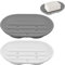 Portasapone in Silicone Portatile Saponiera, Portasapone, Flessibile, in Silicone, Antiscivolo, Autosrenante, per Doccia, Bagno, Cucina, 2 Pezzi (Grigio + Bianco)
