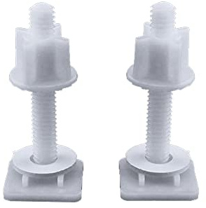 2 viti per coperchio del WC, copertura in plastica, bullone a cerniera, regolazione di riparazione del sedile, compatibile con la maggior parte dei sedili, riparazione del bagno
