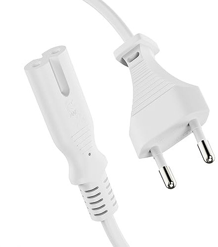 ETEC Euro Cable de alimentación, Enchufe Europeo Recto a IEC C7 Recto, de alimentación para electrodomésticos, 1,00 m, Negro