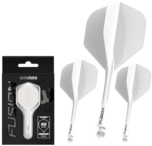 WINMAU Darts - Fusion Integrerat flyg- och axelsystem - No.2 Form och design - Finns i kort, mellan och medium - Finns i olika färger