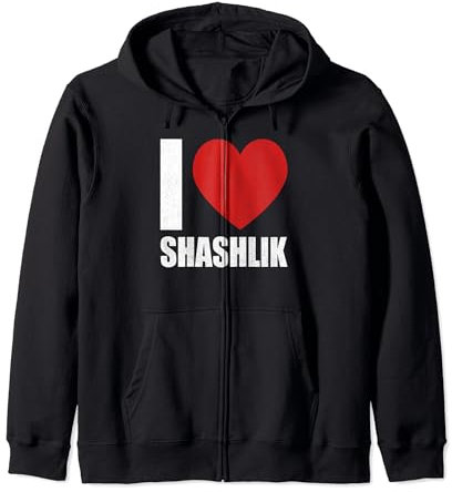 I love shashlik, pork skewers, meat lover, barbecue dish Zip Hoodie