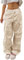 Yuson Girl Cargohose Damen Baggy -Y2K Track Pants Hip Hop Parachute Pants Low-Taille Streetwear Vintage Lang Freizeithose Weite Fallschirm Hose 90er mit Taschen, Kordelzug(Aprikose-2, M)