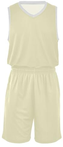 Lemon Chiffon Jugend Basketball Trikots Sportbekleidung Jungen Jugend Match-up Basketball Trikot Jungen und Mädchen Basketball Trikot Set, Zitronen-Chiffon, Large