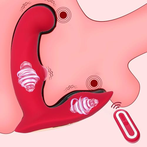 Prostata Massagegerät Analvibratoren Stimulator Analplug 10 Vibrationsmodi mit Fernbedienung Drahtloser Vibrierender Prostata Stimulator Vibratoren Sex Spielzeug für die Männer (Rot)