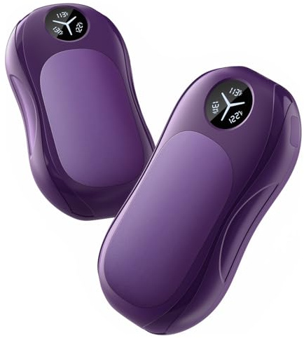 Scaldamani Elettrico Ricaricabile 2 in 1, Scalda Mani Tascabili con Display a LED, Riscaldatore Magnetico USB Portatile con 3 Livelli di Calore per Campeggio, Raynauds, Grandi Regali Per Uomo Donna