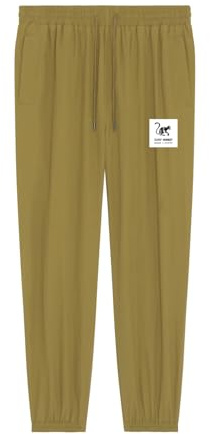 Surf Monkey Pantalón Hombre/Mujer Cintura y Tobillos Elásticos (FR/ES, Letras, L, Regular, Regular, Mostaza)