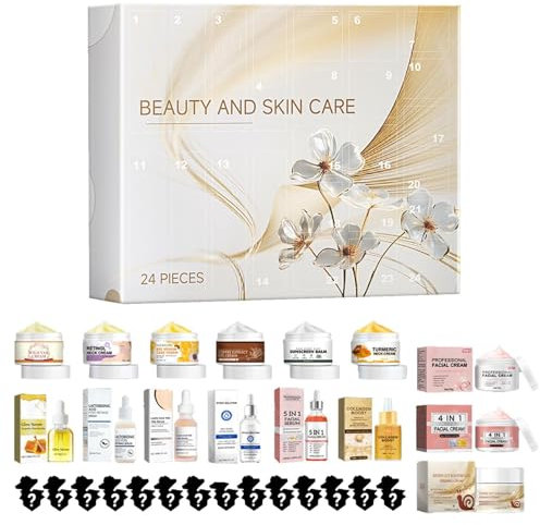 Calendario De Adviento Belleza, Calendario De Adviento Cuidado De La Piel 2024 - Caja De Calendario De Adviento Para Mujeres - Calendario De Cuenta Regresiva De Belleza De Navidad, Calendario De