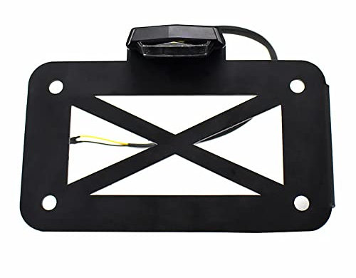 Kacepar Motorcycle Number Plate, License Plate Mount, Side Mount License Plate Holder Bracket with Light, Licence Plate Light Holder for Motorcycles, Sport Bikes, Cruisers