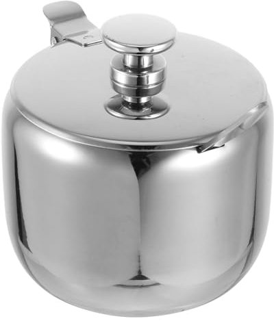 Cabilock Tarro De Especias De Acero Inoxidable Recipiente Para Condimentos Con Tapa Hermética Y Apoya Cucharas Cocina Pequeño Para Uso Doméstico