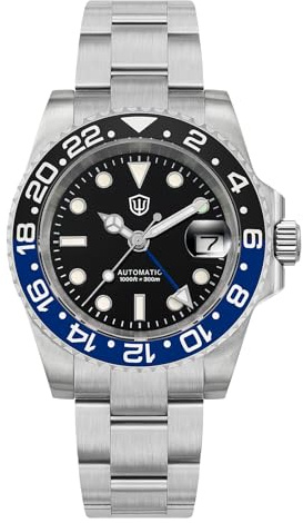 watchdives Sub GMT-klockor för män WD16760, NH34 automatisk armbandsur dykarklocka, 40 mm keramisk infattning safirglas 300 m vattentät