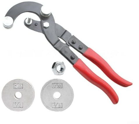 Pince à cintrer pour tubes de 3/16 à 3/8 avec poignée en caoutchouc pour plus de confort et de pliage efficace de divers matériaux (rouge)