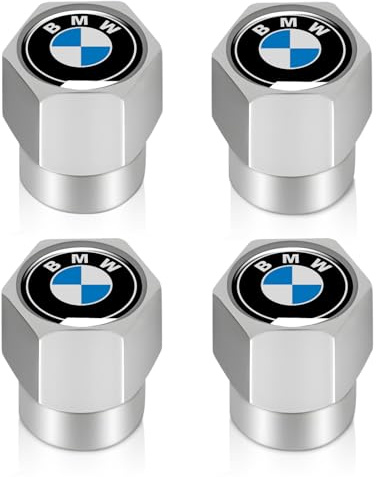 XIGRALUCK Tire Valve Stem Cap for BMW Metal Tire Stem Cover with Belt O-Ring Air caps Sports Accessories 4 Pack