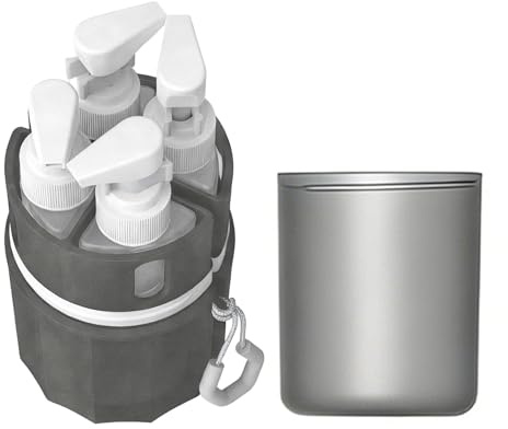 Botella dispensadora de viaje, a prueba de fugas, con succión al vacío, recargable, botellas de viaje vacías para artículos de tocador, para champú, acondicionador, jabón corporal, loción líquida