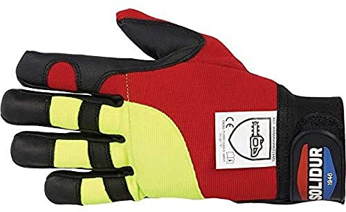 Solidur GA04 - Handschuhe für Kettensägen En381-7 Klasse 1 Design A - Beide Hände - Außergewöhnlicher Komfort und Schutz - Größe T10