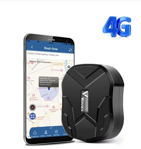 Winnes GPS Tracker 4G TK905, GPS Tracker Auto 5000mAh IP58 Wasserdicht mit kostenloser App/PC Plattform, kein ABO, Echtzeit-Tracking Anti-Verlust Tracker für Auto Motorrad