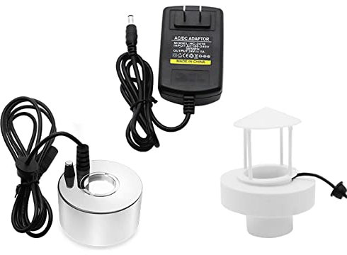 Rostfritt Stål Mini Mist Maker Dimmaskin Vattenfontän Damm Dimmaskin Atomizer Luftfuktare Nebulisator for Water Fountain Pond (Color : Heavy Mist)