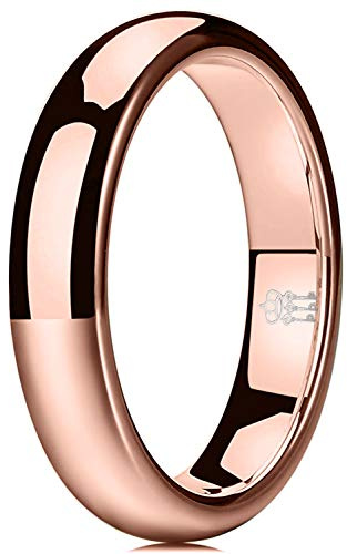 Three Keys Jewelry - Alianzas de boda para hombre y mujer – Anillos de titanio y tungsteno en plata, oro rosa o negro – 2mm / 4mm / 6mm / 8mm, cepillado o pulido, ajuste cómodo, diseño único de