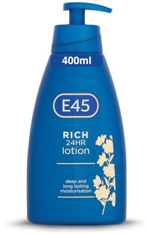 E45 Lozione per la pelle 400 ml - Lozione idratante E45 con olio di primrosio da sera-lozione per il corpo leggera per pelle secca e sensibile-idratazione duratura per la pelle morbida ed elastica