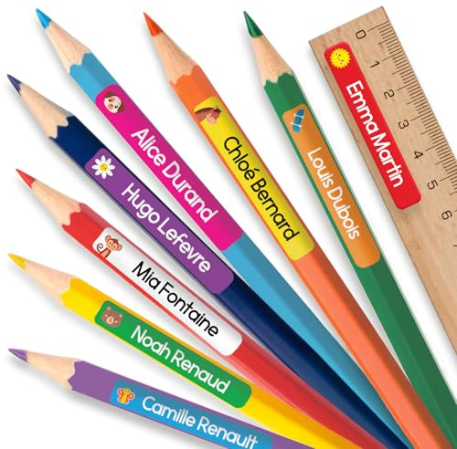 150 Etichette Adesive Personalizzate Scuola Elementare - Etichette Personalizzate Colorate per Materiale Scolastico - Nomi Adesivi Personalizzati Impermeabili (VERDE)