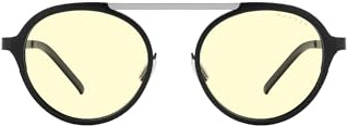 Gunnar Gaming- und Computer-Brille-Pacifica, Strata Kollektion-Rahmenfarbe: Onyx-Silver, Glastönung: Amber (blockiert 65% blaues Licht & 100% UV-Licht)-Blaulichtfilter Brille-Patentierte Gläser