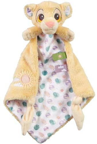 Rainbow Designs Official Disney Baby Lion King Comforter - Adorable Simba Design Newborn Comforter - Perfect for Cuddles, Super Soft Plush Baby Comfort Blanket - Featuring Sensory Tags for Playtime