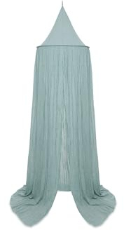 Jollein Baldaquin Vintage Sea Green - Hauteur 245 cm - Certifié Oeko-Tex - Ciel de lit pour lit de bébé et Chambre d'enfant