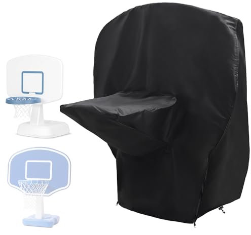 Roasivi Outdoor Pool Basketball Hoop Cover Poolside High Density Waterproof Dustproof Swimming Pool Basketball Hoop Cover with Adjustable Drawstring & Double Zipper 24D x 37.5W x 43H Black