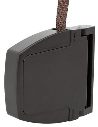 IdeaGenesis - Recogedor plegable de persiana enrollable de exterior - Enrollador abatible con cinta para fijación en pared o marco ventana - Sistema universal (Chocolate cinta marrón, Cinta 20mm)