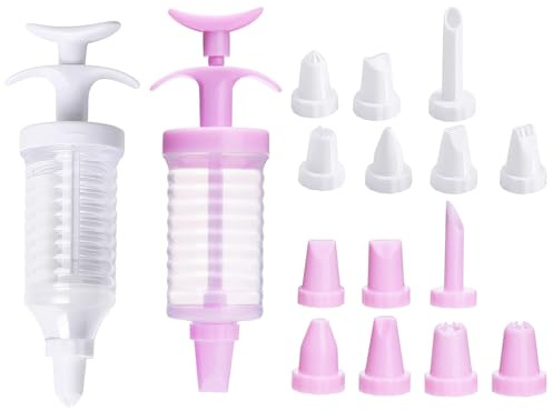 2 Sets Cake Decorating Kit, Icing Piping Kit with 16 Pieces Icing Nozzles, Cake Decorating Tool for Gift Baking Lover
