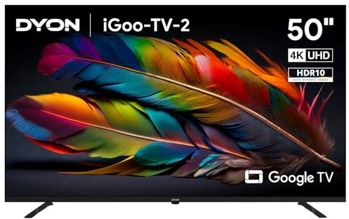 DYON iGoo-TV 50U-2 – 50 Zoll (126 cm) 4K Ultra-HD Smart TV mit Google TV, HDR10, Triple Tuner (DVB-S2/C/T2), WLAN, Bluetooth, Google Assistant, Netflix, Prime Video, [Modell 2025]