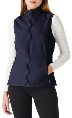 Outdoor Ventures dam sport softshell väst lätt ärmlös jacka dam gilets vindtät varm fleece fodrad löparväst för golf vandring camping, Djupblå, S