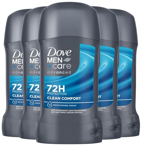 Dove Men+Care Advanced Clean Comfort 72H Antiperspirant Stick, 50ml 5 Pack